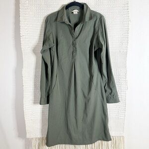 DULUTH olive green long sleeve DuluthFlex Ripstop shirt dress S